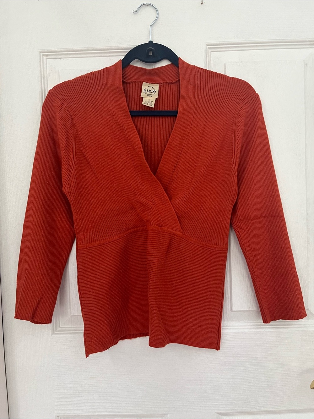 Orange V-Neck Wrap Sweater